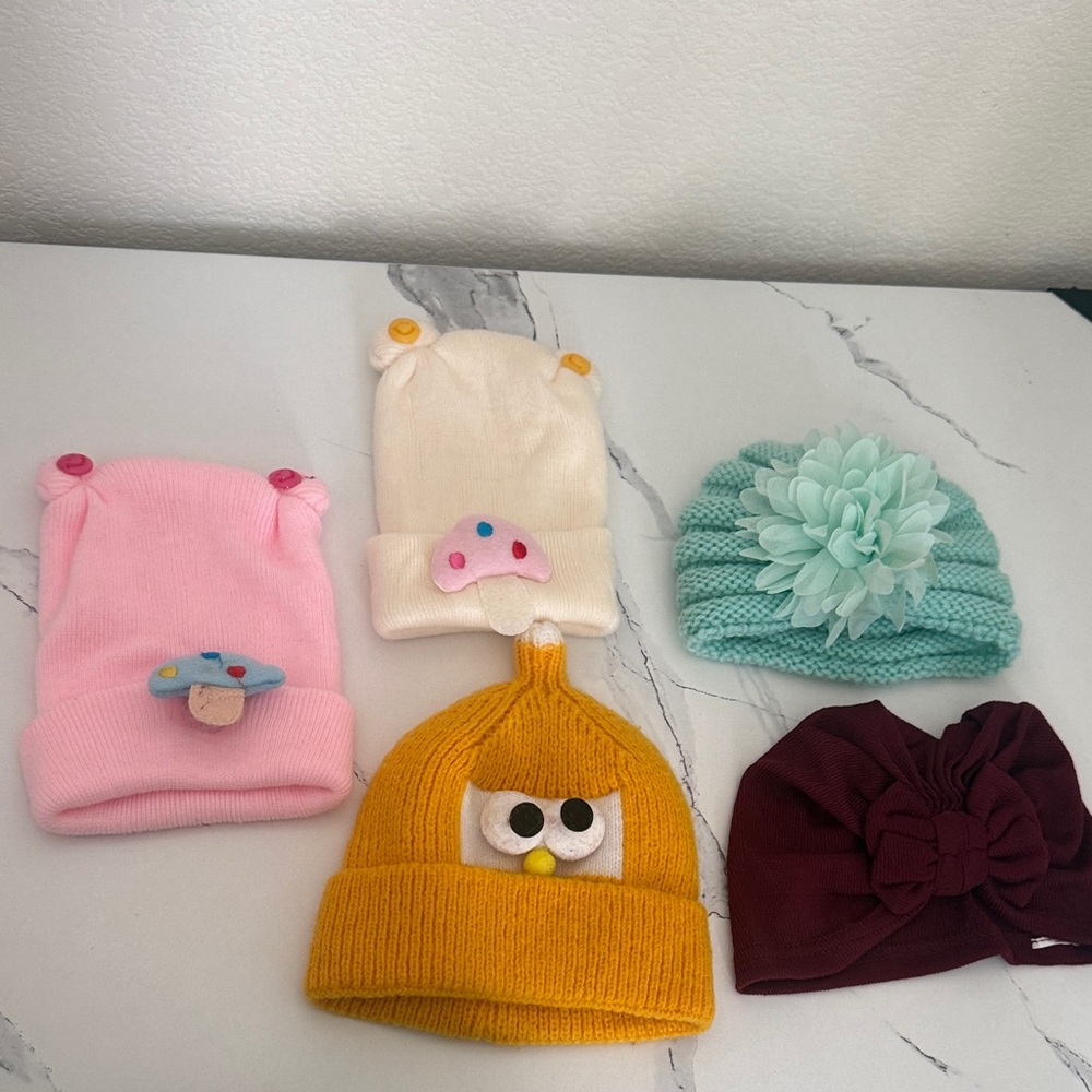 Colorful Baby Beanie Set